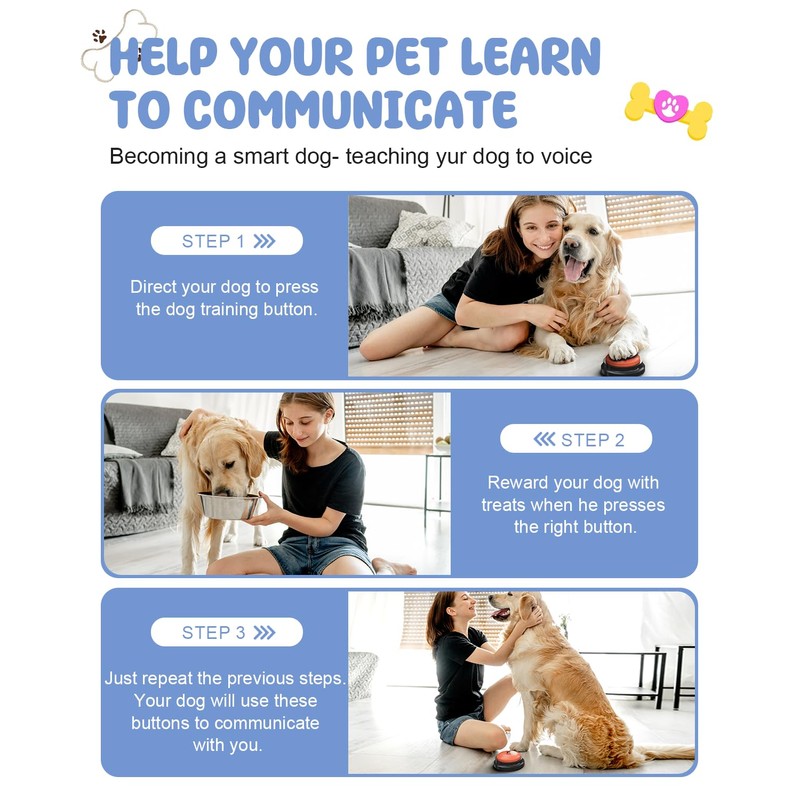 Acools Dog Buttons for Communication, 6 Pcs Dog Talking Button