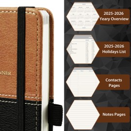 2025-2026 Pocket Calendar - Weekly Monthly Planner from July 2025 to June 2026, Small Pocket Calendar for Purse, 6.4'' x 3.8