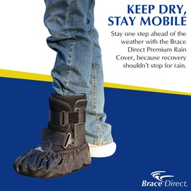 Rain Cover for Walking & Recovery Boots – Waterproof Non-Slip Fracture & Medical Boot Protector by Brace Direct, Medium (Fits XS–M Boots; Men’s 4.5–10.5 / Women’s 6–11.5)