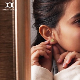 Marble Stories Marble Stud Earrings for Women, Small Earrings for Women Trendy, Women's Jewelry Earrings Studs