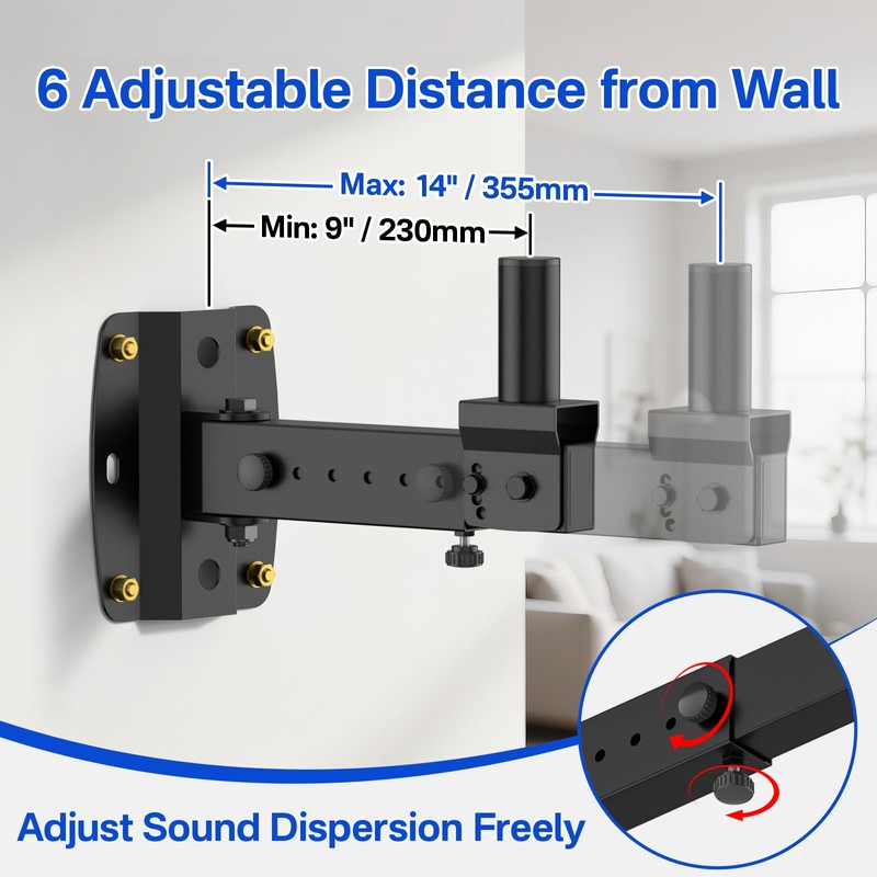 Rimous Heavy Duty Speaker Mounts for PA Speaker Wall Mount
