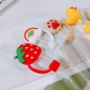 Duck-Shaped Silicone Straw Toppers 4Pcs -Reusable for 8mm Drinking Straws