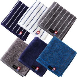 imaa Imabari Towel Handkerchief, Easy Carry Hand Towel, 100% Cotton, Made in Japan, Certified Quality, Vacuum Packed, Colors: Assorted Colors A, Count: 6
