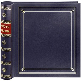 Pioneer Photo 200-Pocket Coil Bound Cover Photo Album for 4 by 6-Inch Prints, Bay Navy Blue Leatherette with Gold Accents,BDP-246/NB