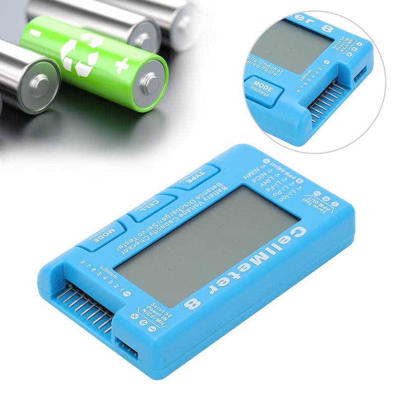 CellMeter‑8 Multifunctional LCD Battery Capacity Checker Backlight Voltage Servo Tester