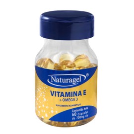 Vitamina E | Vitamina E con Omega 3 | 60 Capsulas Softgels de 700 mg | Antioxidante Para Una Piel Radiante | Naturagel