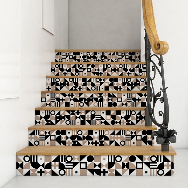 LUXITS 12pcs Stair Riser Decals Peel and Stick, Stair Stickers