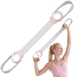 VANiGO Figure 8 Fitness Resistance Bands with Handles, 20-60lb Adjustable Elastic Excercise Band, Non-Slip Fabric Silicone Bands for Strength Stretch Flexibility Training Arms Back Shoulder Chest Legs