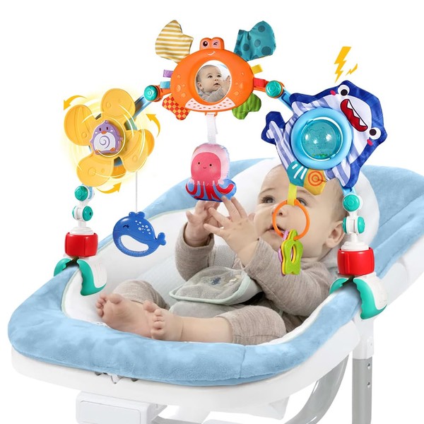 SINOMARS Baby Stroller Car Seat Toys,Adjustable Crib Mobile Activity Arch