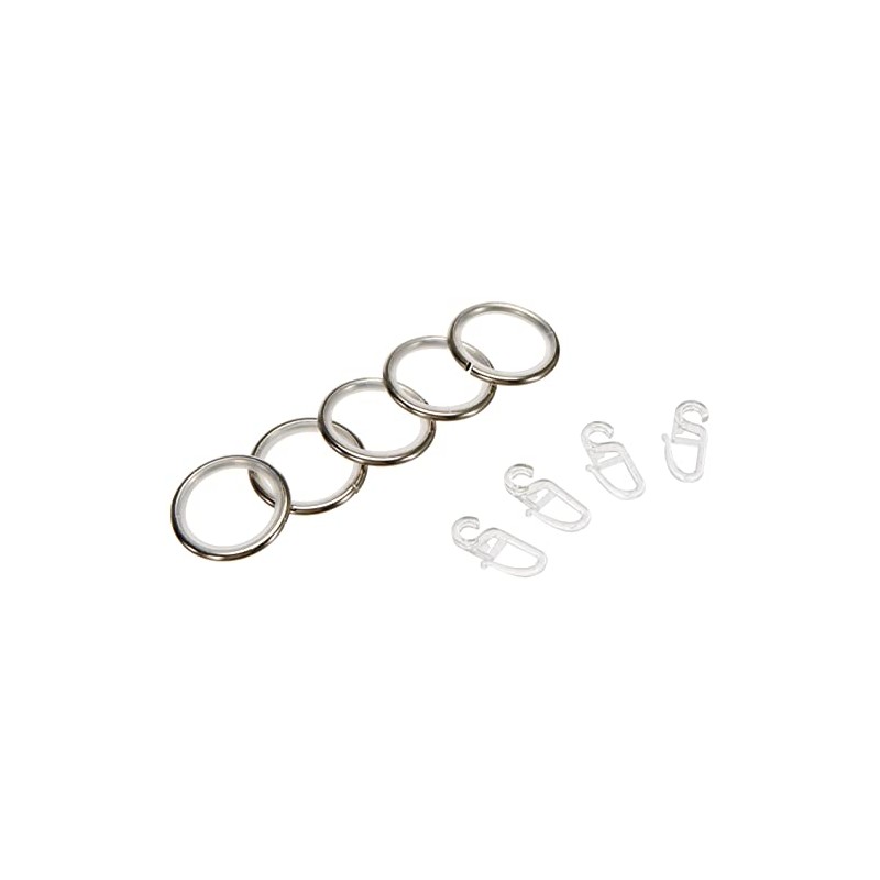 GARDINIA Curtain Rings for Curtain Rods with Diameter 16 mm