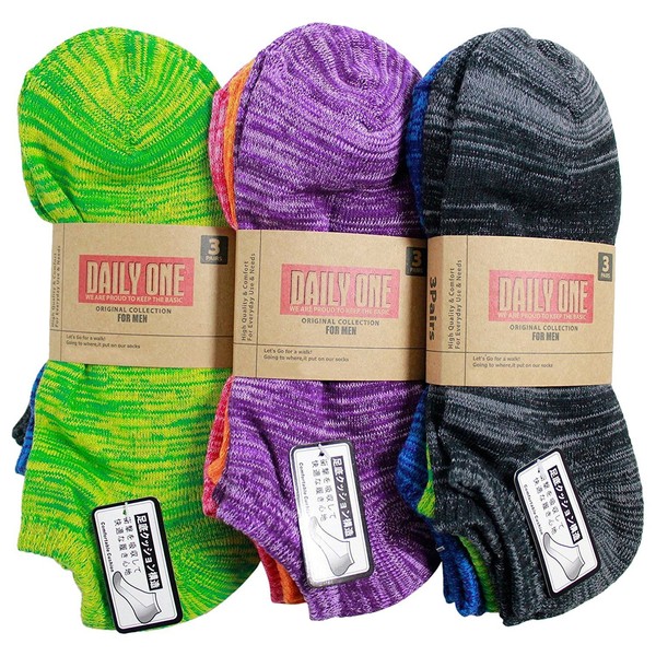 Socks box408 Men's Socks, Sole Pile, 9 Pairs in Mixed Colors - assorted colors