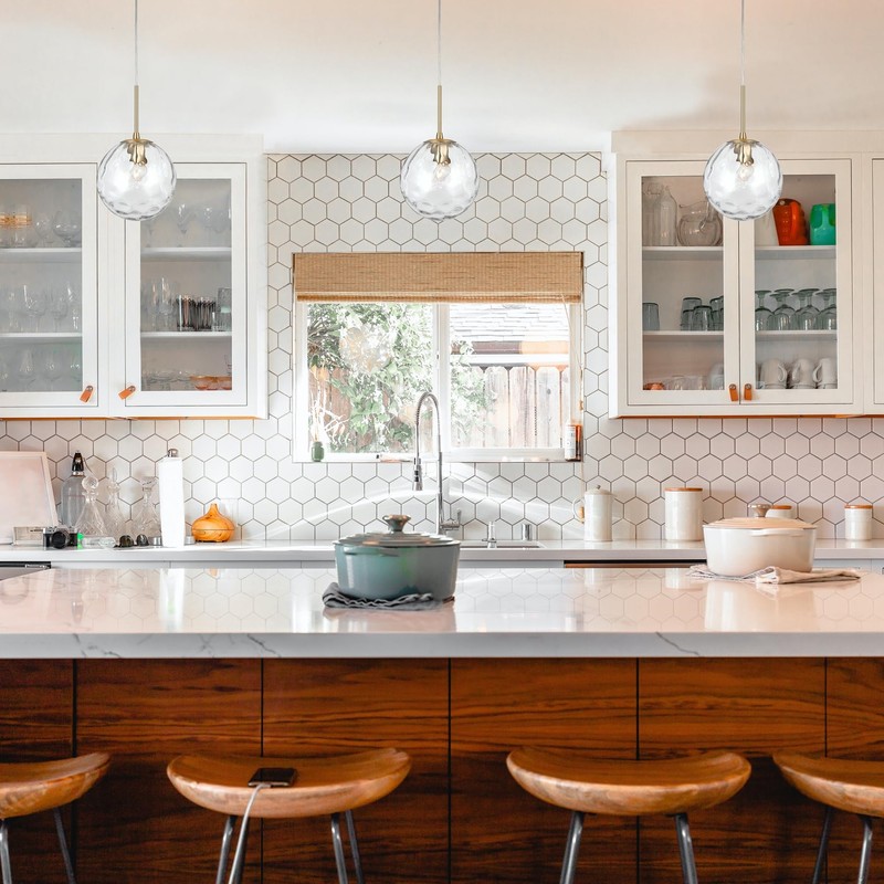 ALICE HOUSE 2 Packed 8-inch Modern Kitchen Island Pendant Lights,