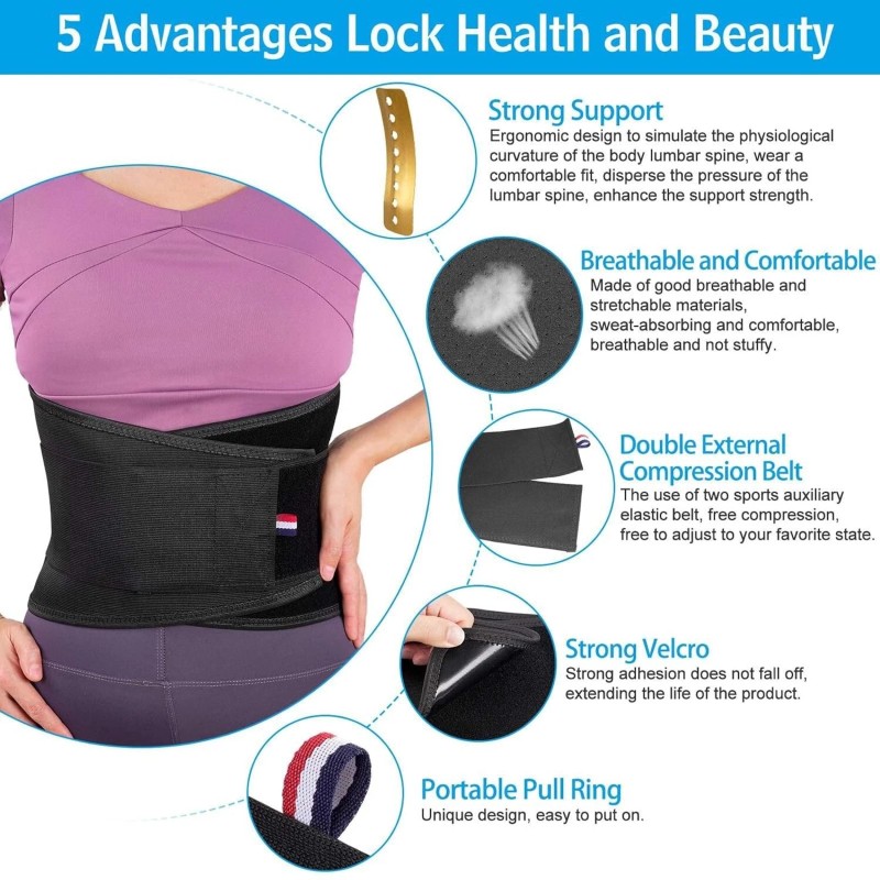 Bracepost back brace for lower back pain waist 26" to