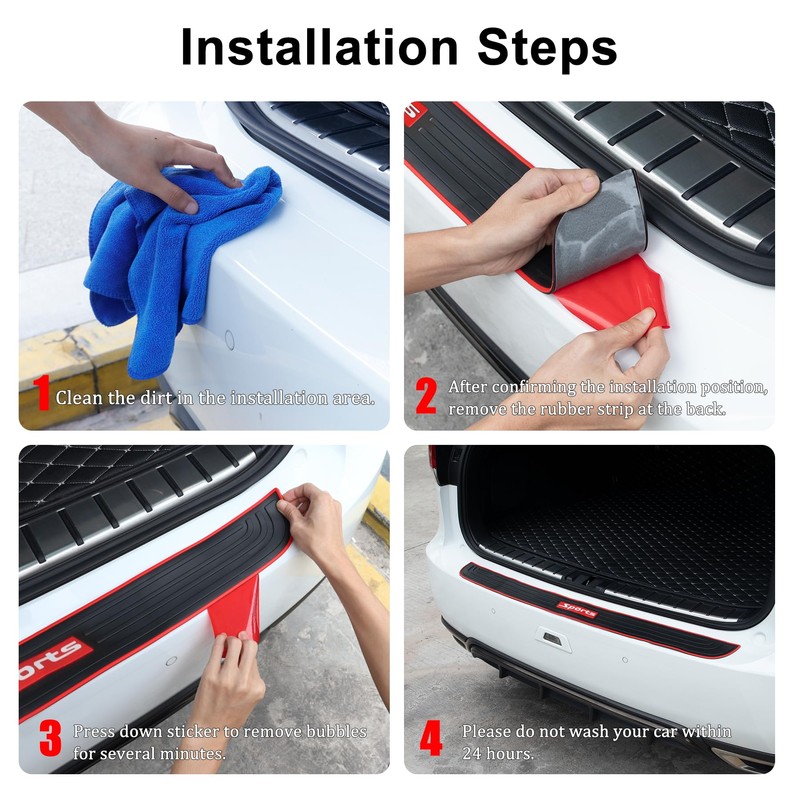SINGARO Car Rear Bumper Protector, 41inch x3.5inch Car/SUV Universal Rubber