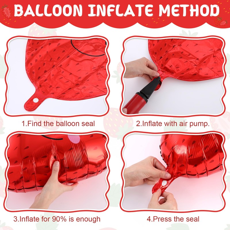 VioraWhite 8 Sets Strawberry Party Table Centerpieces Balloons Decorations