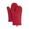 KITCHENAID Ribbed Soft Silicone Oven Mitt 2-Pack Set, 7.5"x13", Passion