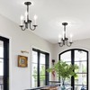 Psyverii 3 Lights Farmhouse Candle Style Chandelier, Rustic Ceiling Pendant
