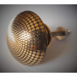 French Furniture Fittings Set of 6 Brass Knobs (FFF) - Kitchen Cabinet Pull knobs, Cupboard, Chest, Furniture, Drawer Handles - Brass DIMPLE KNOBS - Vintage Shabby Chic 36 mm by FFF