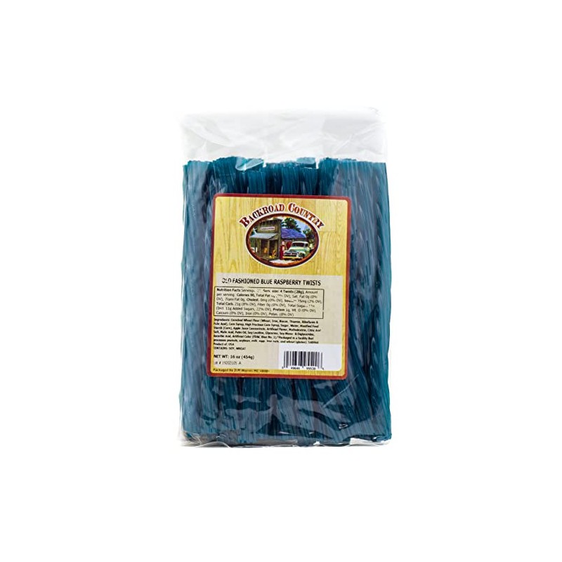 Backroad Country Old Fashioned Blue Raspberry Twists - Licorice Candy