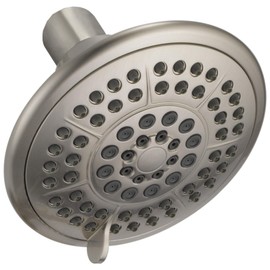 Delta Faucet 5-Setting Raincan Shower Head, Brushed Nickel Rain Shower Head, Round Shower Head, Delta High Pressure Shower Head, Water Saver Shower Head 1.75 GPM, Stainless RP78575SS