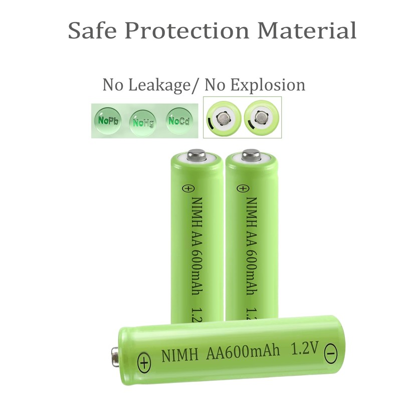 XFULL 12 Packs AA Ni-MH 600mAh Rechargeable Batteries 1.2v Doulbe