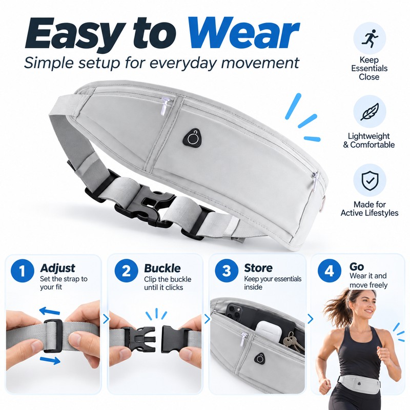 Running Waist Bag for Phone Carry – Lightweight Waterproof Nylon