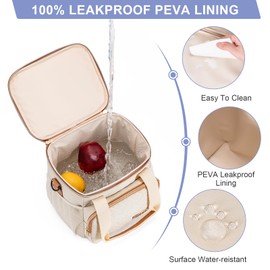 BABEYER Breastmilk Cooler Bag with Ice Pack Fits 6 Baby Bottles up to 9 Ounce, Breast Milk Pump Cooler Bag for Nursing Mom Daycare, Work, Travel-Cream