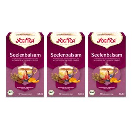 Yogi Tea - Soul Balm, Ayurvedic Organic Herbal Tea, Mix of Cocoa Bowls, Rooibos and Orange, Yogi Tea Pack of 3, 3 x 17 Bags (51 Tea Bags in Total), Ideal as a Gift