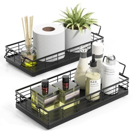 JNFUZ Toilet Paper Basket, 2PCS 13 Inch Bathroom Basket Tank Tray Top Storage Toiletries Organizer for Bathroom, Living Room and Kitchen