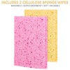 2 pack Cellulose Sponge Wipes, Highly Absorbent Reusable Cellulose Sponges