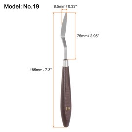 HARFINGTON 2pcs No.19 Palette Knives 8.5mm Width Stainless Steel Small Pointy Spatula Painting Pallet Knife with Wood Handle for Oil Acrylic Canvas Mixing Spreading, Red