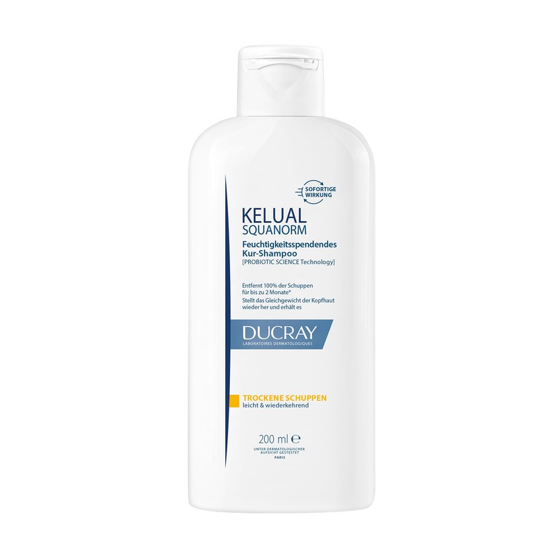 DUCRAY Kelual Squanorm Shampoo Tratante, Para Caspa Seca, 200 ml