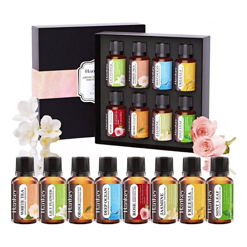iHOGCO Kit De 8 Aceites Esenciales Aromaterapia 100% Puro 10ml