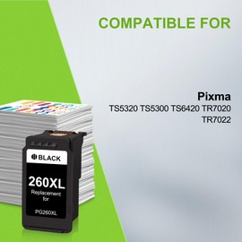 OULADUN PG-260XL Black Ink Cartridge Replacement for Canon 260 260XL Ink Cartridge Work for Pixma TR7020 TR7022 TS5300 TS5320 Printer (1 Pack)