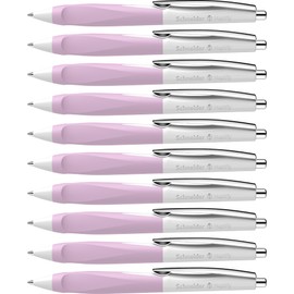 Schneider Haptify 135328 Ballpoint Pen (Line Width M, Ink Colour: Blue) Pack of 10, White/Lilac