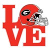 Auto-Graphs Georgia College Football Love Football Helmet Decal Red