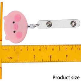 Lyfengdeam Pink Pig Retractable Badge Reel, Name Card Holder, Cute Nurse Badge Holder