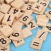 200pcs Wood Number Tiles Wooden Number Puzzle Blocks Numbers and
