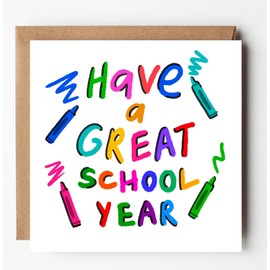Back to school card, Good Luck On Your First Day At School Card,New class card, good luck card for students