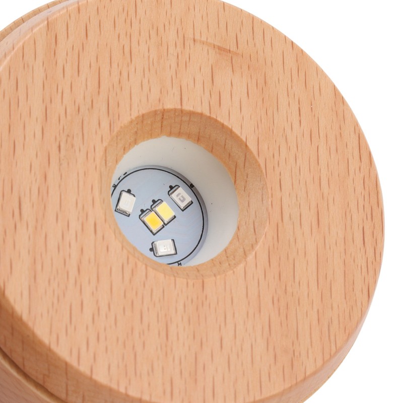 Wooden LED Display Base Rotatable Multi Mode Wood Light Display