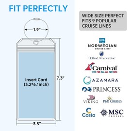 Teskyer Luggage Tags for Cruise Ships, Carnival Cruise Luggage Tag Holder, Cruise Ship Essentials, Clear Luggage Tags for All Cruise Lines, 6 Pack