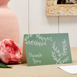 BEST PAPER GREETINGS Thank You Cards with Envelopes Bulk Set - 48 Cards, 4 x 6 In, Sage Pink & Cream Floral - 6 Floral Designs for Weddings, Baby Showers & Business