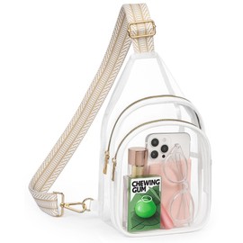 HULISEN Clear Sling Bag for Stadium Events, Clear Purse for Women, Stadium Approved Crossbody Handbag for Concerts Sports Fan