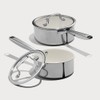 CAROTE 1.6Qt & 3.0Qt Stainless Steel Saucepan Set, Ceramic Pot