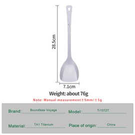 iBasingo Titanium Spatula Metal Food Turner Food Grips Ultralight Cooking Utensils for Home Outdoor Kitchen Ti1072T