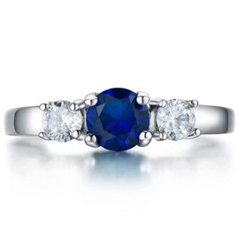 AILAAILA Birthstone Rings for Kids Girls Birthday Gifts Stainless Steel Jewelry Sapphire Rings for Women Teens Little Girls Mother Daughters September Size 4