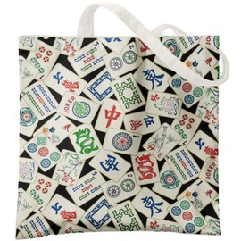 Veqzc Retro Chinese Mahjong Tile Canvas Tote Bags for Women, Mahjong Gifts for Women, Size: 15" x 13.3", Color: Multicolor