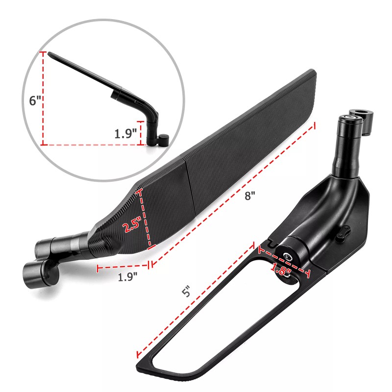 XM Upgrade Rotating Adjustable Rearview Mirrors for Kawasaki Z H2