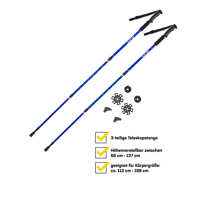 JELEX Nature Telescopic Walking Poles for Nordic Walking Adjustable, Includes