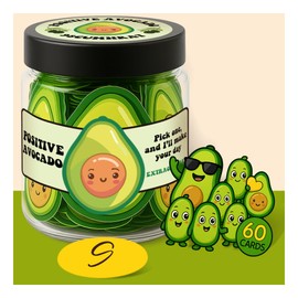 60 Positive Avocado Cards, Emotional Support Avocado, Positive Pickle Gifts for Women, Affirmation Cards for Mom, from Daughter, Son Christmas (Positive Avocado)